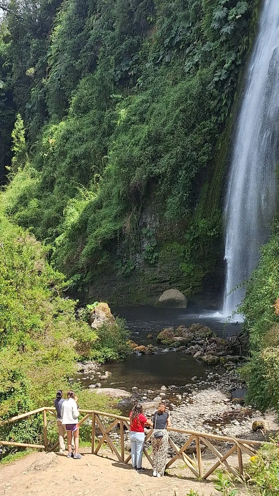 Mayor caudal después de la lluvia, con fuerte contraste entre agua y bosque — Cascadas de Tocoihue, Dalcahue