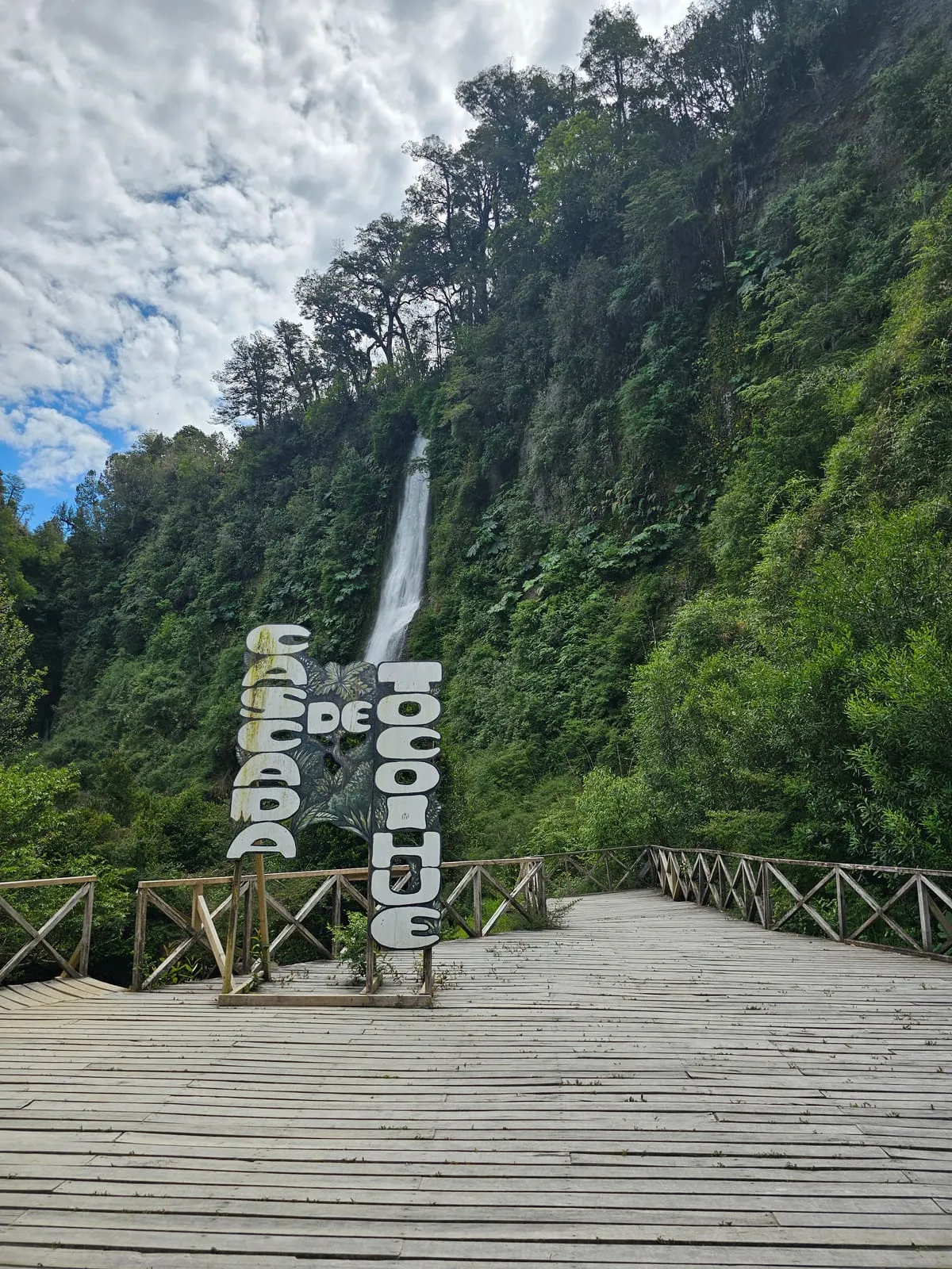 Detalle de la pared basáltica modelada por el río — Cascadas de Tocoihue, Dalcahue